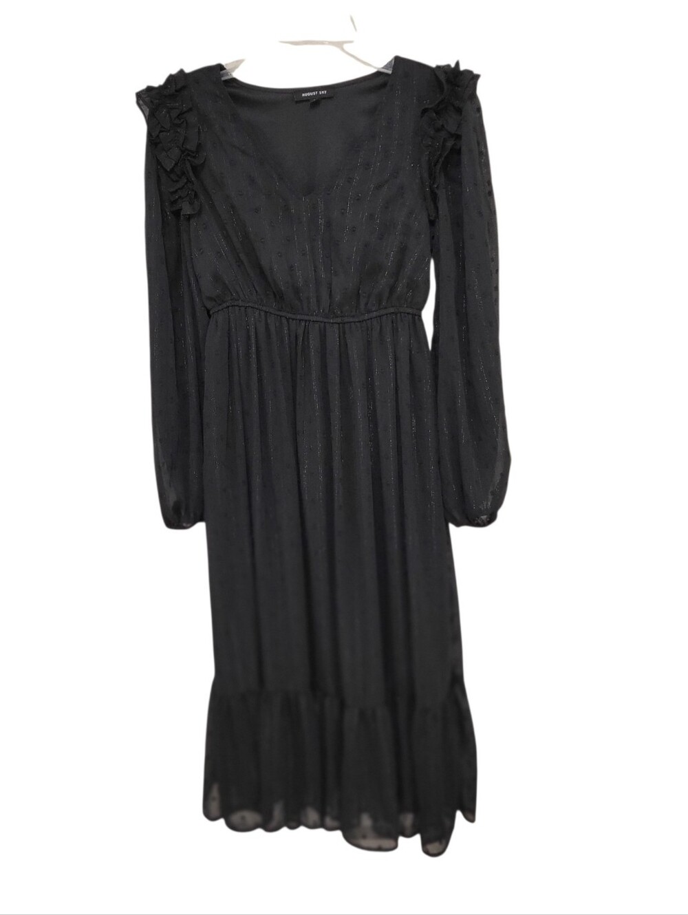 August Sky whimsigoth dark romantic prarie tiered sheer midi dress Small